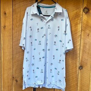 Scales White Patterned Men's Polo Shirt